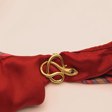 Antique Victorian gold garnet snake scarf dress handky clip clasp French (7564)