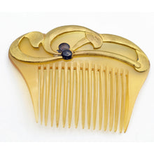 Beaudouin Antique Art Nouveau Hair Comb in original box gilded enamelled (7614)