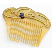 Beaudouin Antique Art Nouveau Hair Comb in original box gilded enamelled (7614)
