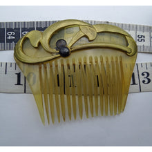 Beaudouin Antique Art Nouveau Hair Comb in original box gilded enamelled (7614)