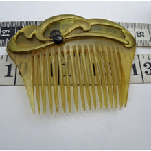 Beaudouin Antique Art Nouveau Hair Comb in original box gilded enamelled (7614)