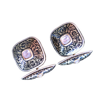Antique Vintage Cufflinks Gold Diamonds Enamel Mughal Indian unisex (6452)
