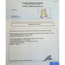 Modernist Geometric Dangle Earrings Gold Silver Rubies Diamonds Moving (6037)