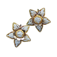 Antique Vintage Earrings Pearls Gold Bukhara Uzbekistan Ethnic beauty (6174)