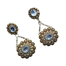 Antique Georgian Earrings Cannetille 15k Gold Pearls Paste Day Night (6286)