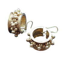 Antique Earrings Enormous Gold Disks w attached Golden Globes India (6441)