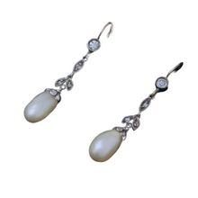 Antique Natural Pearl Earrings Diamonds Silver Gold GIA Certificate (6493)