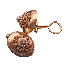 Antique Victorian Earrings 18k Gold Rose Cut Diamonds Pearls Silver (6528)