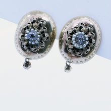 Antique Victorian Earrings 18k Gold Rose Cut Diamonds Pearls Silver (6528)