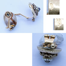 Antique Victorian Earrings 18k Gold Rose Cut Diamonds Pearls Silver (6528)