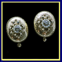 Antique Victorian Earrings 18k Gold Rose Cut Diamonds Pearls Silver (6528)