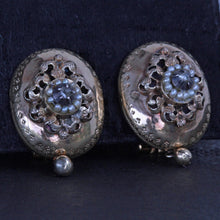 Antique Victorian Earrings 18k Gold Rose Cut Diamonds Pearls Silver (6528)