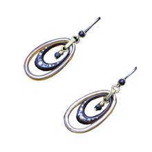 Antique Victorian Earrings Pique Gold Inlay Dangling Swinging Ear Pendants (6589)