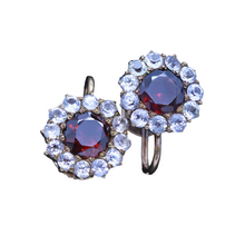 Antique Victorian Earrings Garnets Sapphires 14k Gold w Appraisal (6919)