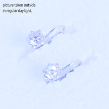 Antique Vintage Earrings 18k White Gold Old Mine Cut Diamonds (7153)