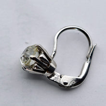 Antique Vintage Earrings 18k White Gold Old Mine Cut Diamonds (7153)