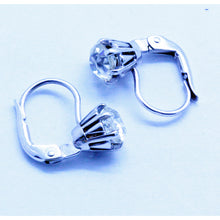 Antique Vintage Earrings 18k White Gold Old Mine Cut Diamonds (7153)