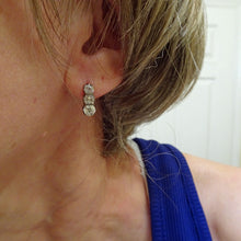 Antique Vintage Earrings 18k gold and diamonds circa 1930 Hungary (7196)