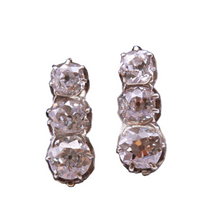 Antique Vintage Earrings 18k gold and diamonds circa 1930 Hungary (7196)