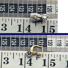 Antique Victorian Earrings 18k gold platinum diamonds sleepers French (7320)