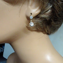 Antique Victorian Earrings 18k gold platinum diamonds sleepers French (7320)