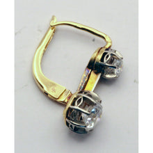 Antique Victorian Earrings 18k gold platinum diamonds sleepers French (7320)