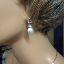 Antique dangle earrings natural pearls diamonds platinum gold GIA cert (7368)