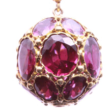 Antique Victorian earrings dangle ear pendants gold garnet diamond unique (7370)