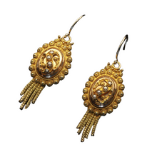 Antique Victorian earrings 14k gold cannetille seed pearls filigree Dutch (7378)