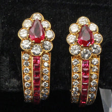 GRAFF earrings ear clips 18k gold rubies diamonds luxury for Non pierced (7385)