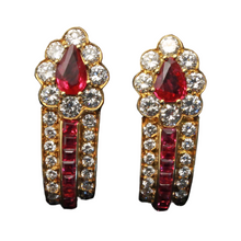 GRAFF earrings ear clips 18k gold rubies diamonds luxury for Non pierced (7385)