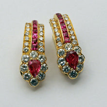 GRAFF earrings ear clips 18k gold rubies diamonds luxury for Non pierced (7385)
