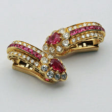 GRAFF earrings ear clips 18k gold rubies diamonds luxury for Non pierced (7385)
