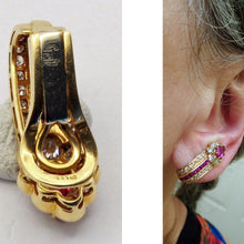 GRAFF earrings ear clips 18k gold rubies diamonds luxury for Non pierced (7385)