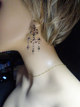 Antique Georgian earrings ear pendants Girandole gold garnets 18th century(7416)