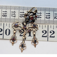 Antique Georgian earrings ear pendants Girandole gold garnets 18th century(7416)