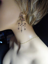 Antique Georgian earrings ear pendants Girandole gold garnets 18th century(7416)