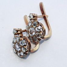 Antique Victorian earrings gold diamonds versatile diamond flowers Naples (7424)