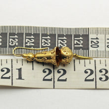 Antique Victorian Earrings yellow gold swing dangling drop bells filigree (7437)