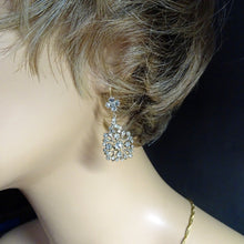 Antique Georgian earrings dangle ear pendants gold silver diamonds (7438)