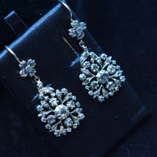 Antique Georgian earrings dangle ear pendants gold silver diamonds (7438)