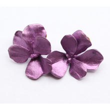 JAR Joel Arthur Rosenthal pansy Earrings 18k gold pink aluminium Vintage (7449)