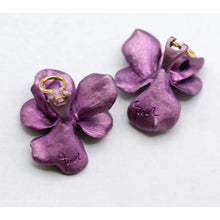 JAR Joel Arthur Rosenthal pansy Earrings 18k gold pink aluminium Vintage (7449)