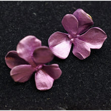 JAR Joel Arthur Rosenthal pansy Earrings 18k gold pink aluminium Vintage (7449)