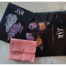 JAR Joel Arthur Rosenthal pansy Earrings 18k gold pink aluminium Vintage (7449)