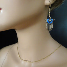 Antique Victorian Earrings Gold pearls enamel fringes dangle dance c1850 (7457)