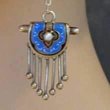 Antique Victorian Earrings Gold pearls enamel fringes dangle dance c1850 (7457)