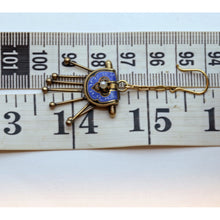 Antique Victorian Earrings Gold pearls enamel fringes dangle dance c1850 (7457)