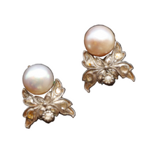 Attributed Frida Kahlo vintage earrings diamonds pearls silver gold (7464)