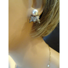 Attributed Frida Kahlo vintage earrings diamonds pearls silver gold (7464)